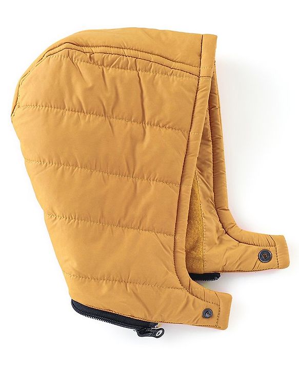 Babyhug Full Sleeves with Detachable Hood Padded Quilted Jacket - Mustard Yellow