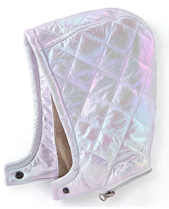Babyhug Sleeveless Holographic Hoodie - White