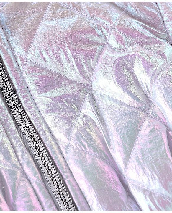 Babyhug Sleeveless Holographic Hoodie - White