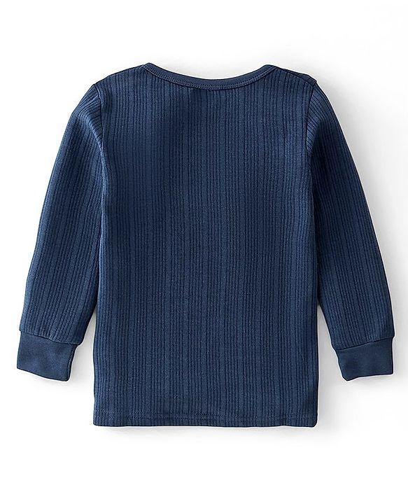 Babyhug Full Sleeves Thermal Vest Solid Colour - Navy Blue