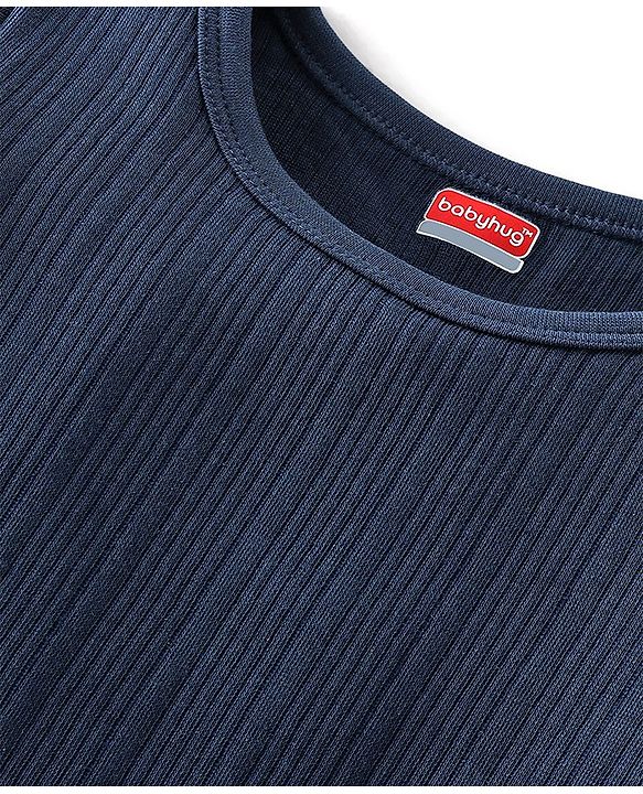 Babyhug Full Sleeves Thermal Vest Solid Colour - Navy Blue