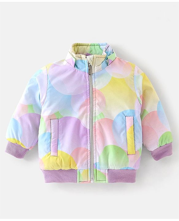 Babyhug Full Sleeves Tie Dye Woven Detachable Hood Jacket - Purple & Blue