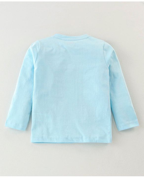Babyhug Cotton Knit Full Sleeves Animal Print Night Suit - Blue