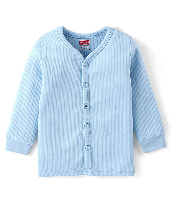 Babyhug Full Sleeves Solid Colour Thermal Vest - Blue