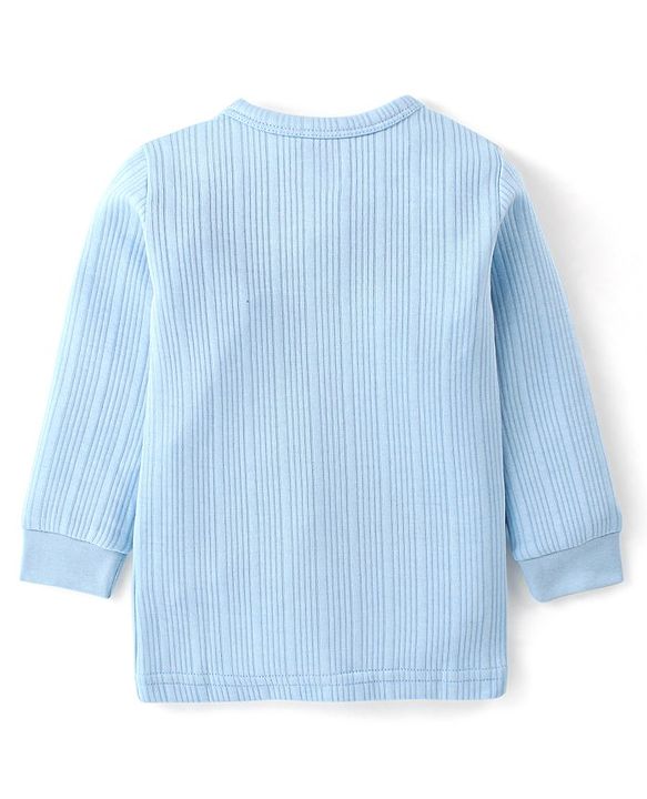 Babyhug Full Sleeves Solid Colour Thermal Vest - Blue