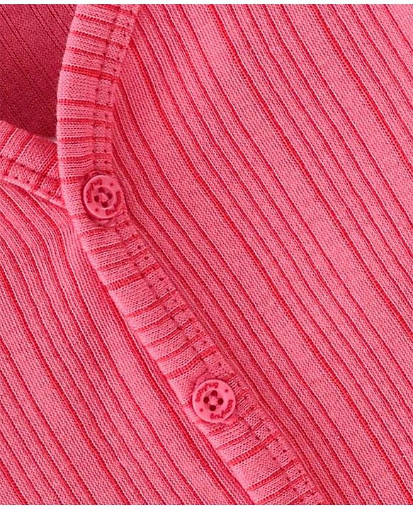 Babyhug Full Sleeves Solid Textured Thermal Vests - Coral