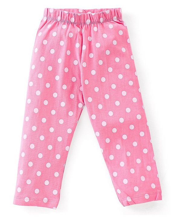 Babyhug Cotton Knit Full Sleeves Lollipop & Polka Dots Printed Night Suit - Pink