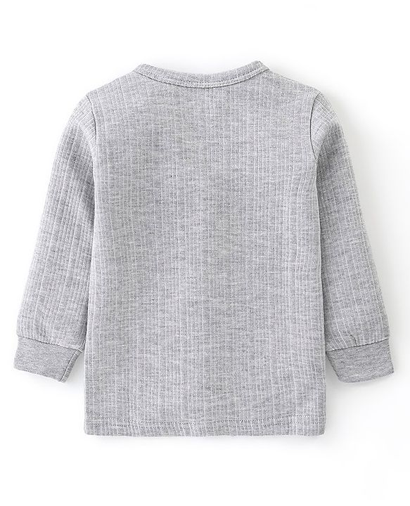 Babyhug Full Sleeves Solid Thermal Vest Pack of 2 - Dark & Light Grey
