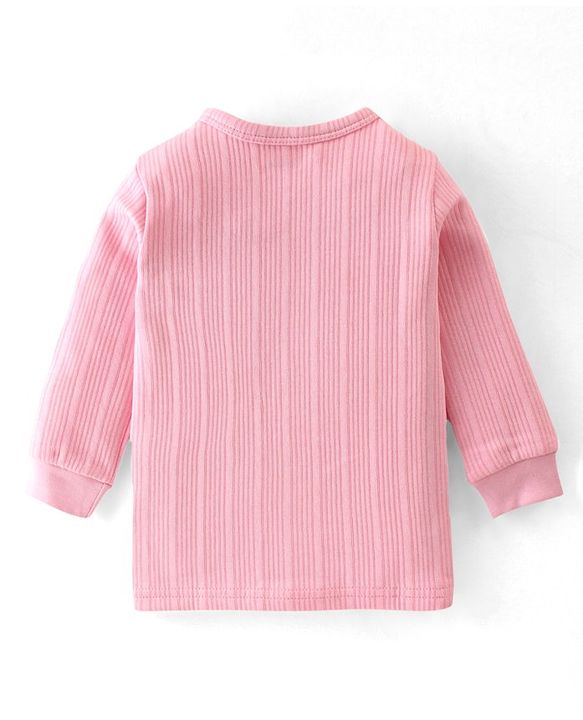 Babyhug Full Sleeves Solid Color Thermal Vests Pack of 2 - Pink & Coral