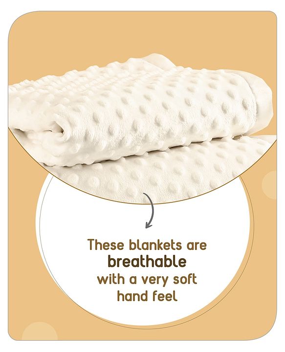 Babyhug Velvet Lion Embroidered Lightweingt Bubble Blanket - Blue