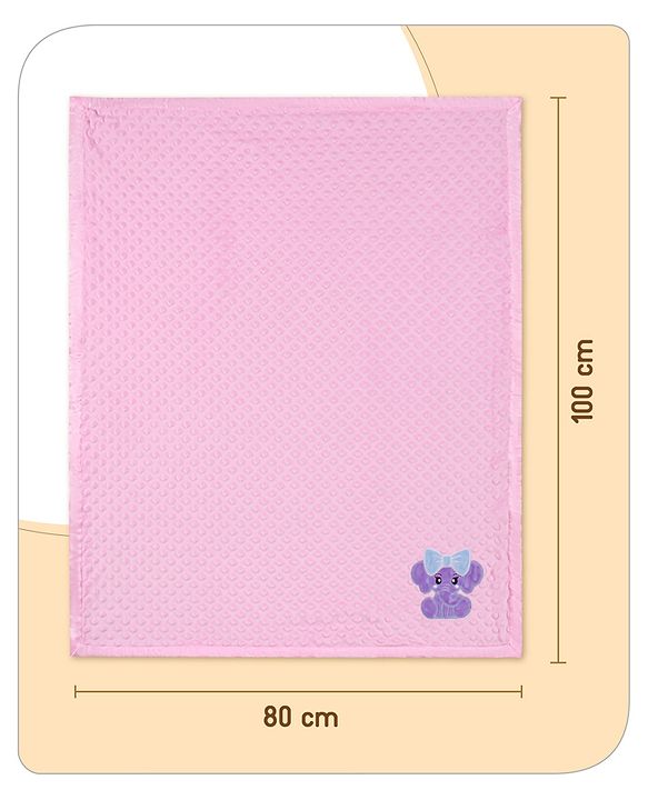 Babyhug Velvet Lion Embroidered Lightweingt Bubble Blanket - Blue