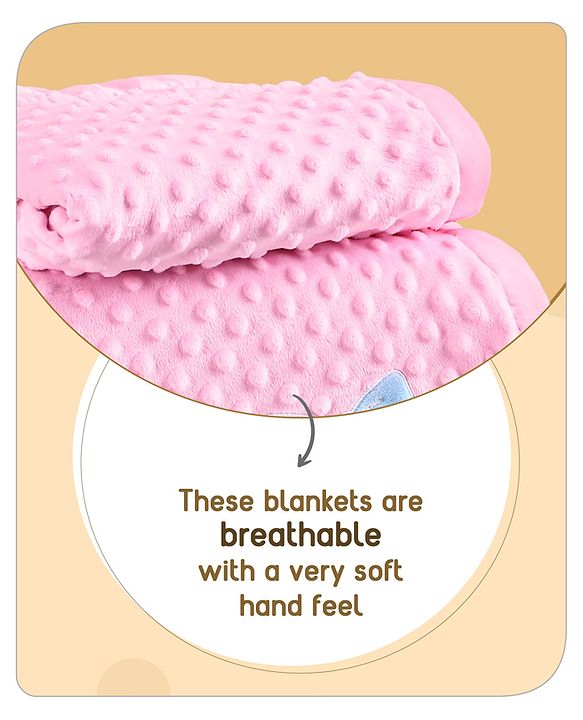 Babyhug Velvet Lion Embroidered Lightweingt Bubble Blanket - Blue