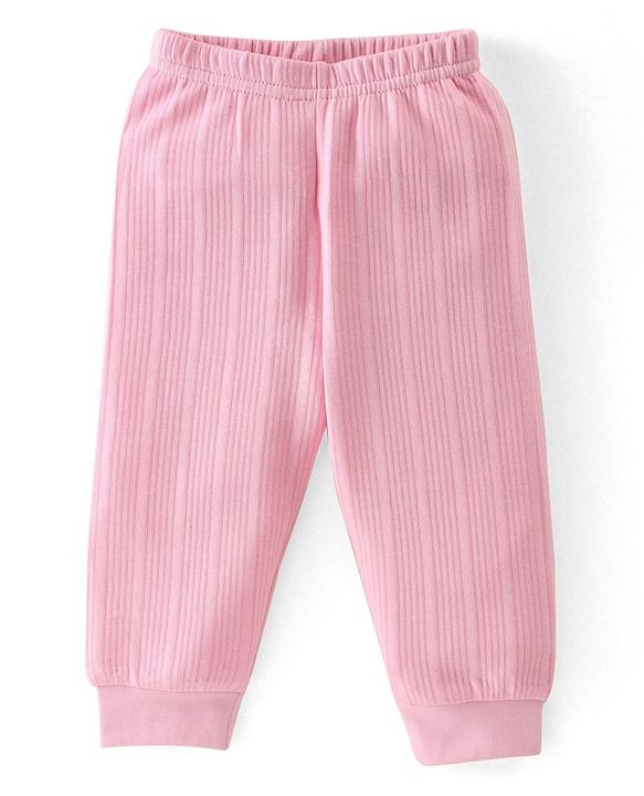 Babyhug Full Sleeves Solid Colour  Thermal Inner Wear Set-Pink