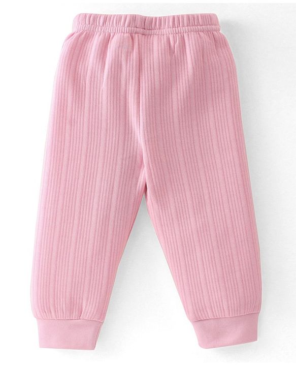 Babyhug Full Sleeves Solid Colour  Thermal Inner Wear Set-Pink