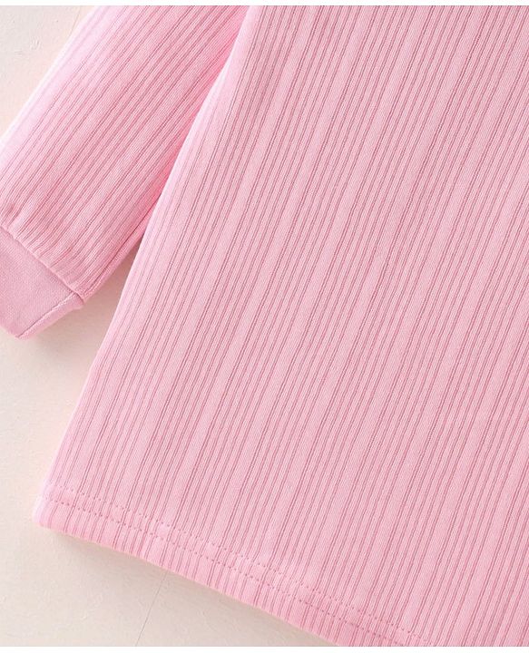 Babyhug Full Sleeves Solid Colour  Thermal Inner Wear Set-Pink