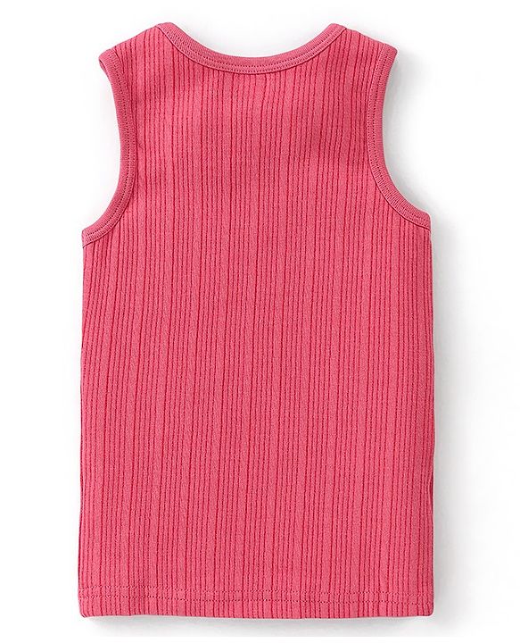 Babyhug Cotton Full Sleeves Solid Color Vest Pullover & Bottom Thermal Wear Combo Pack Of 3 - Coral
