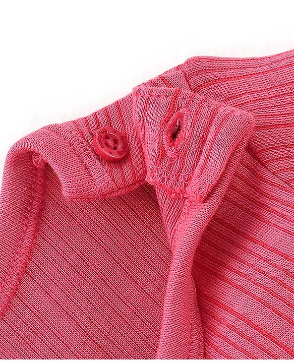 Babyhug Cotton Full Sleeves Solid Color Vest Pullover & Bottom Thermal Wear Combo Pack Of 3 - Coral