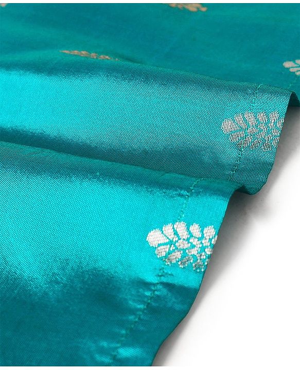 Babyhug Woven Full Sleeves Foil Printed Kurta & Dhoti Set - Turquoise