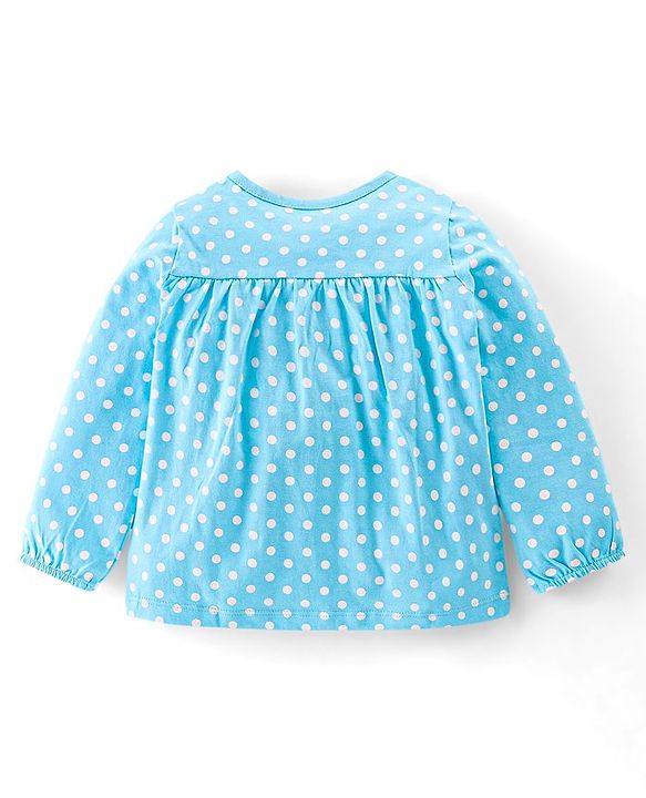 Babyhug Cotton Jersey Full Sleeves Night Suit Polka Dot Print - Blue