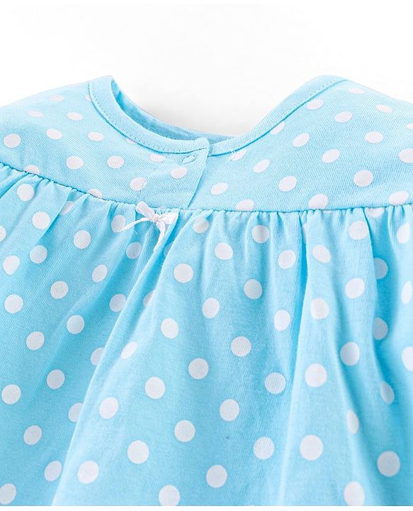 Babyhug Cotton Jersey Full Sleeves Night Suit Polka Dot Print - Blue