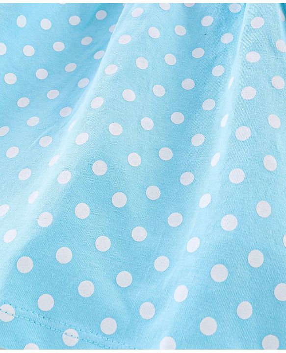 Babyhug Cotton Jersey Full Sleeves Night Suit Polka Dot Print - Blue