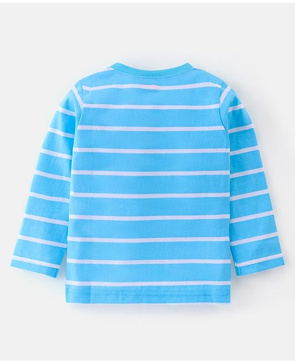 Babyhug Cotton Knit Full Sleeves T-Shirt With Wild Animal Graphics Pack Of 3 - Green Yellow & Blue
