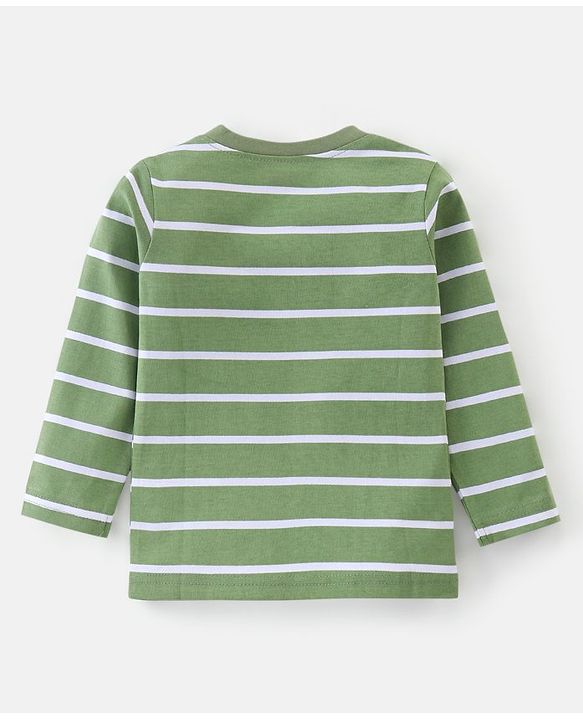 Babyhug Cotton Knit Full Sleeves T-Shirt With Wild Animal Graphics Pack Of 3 - Green Yellow & Blue
