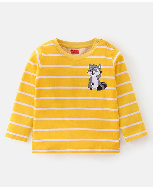Babyhug Cotton Knit Full Sleeves T-Shirt With Wild Animal Graphics Pack Of 3 - Green Yellow & Blue