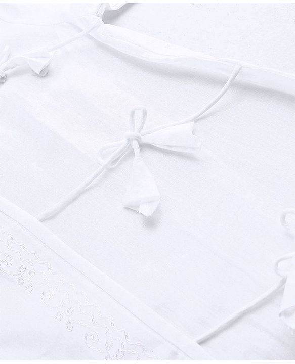 Babyhug 100% Cotton Angarakha Embroidered Dhoti Kurta Set - White