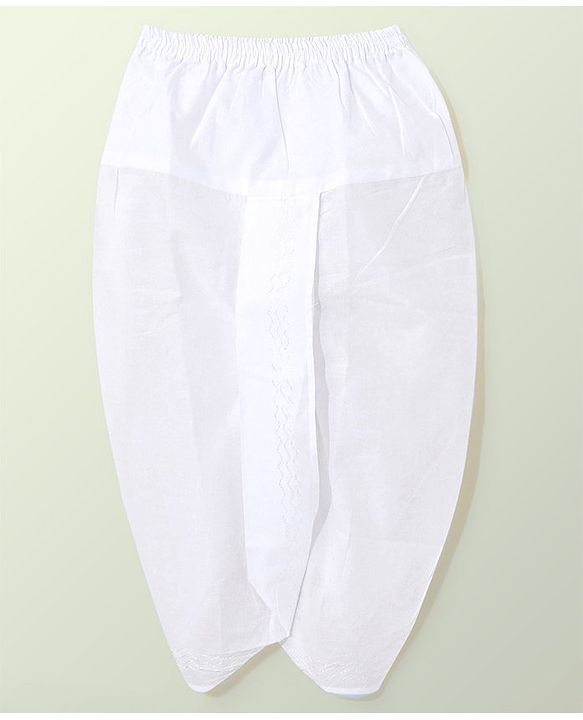 Babyhug 100% Cotton Angarakha Embroidered Dhoti Kurta Set - White