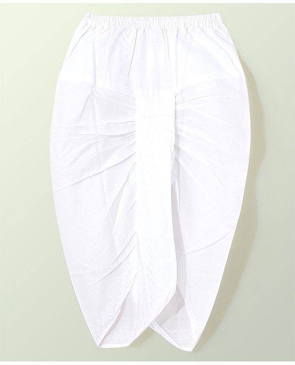 Babyhug 100% Cotton Angarakha Embroidered Dhoti Kurta Set - White