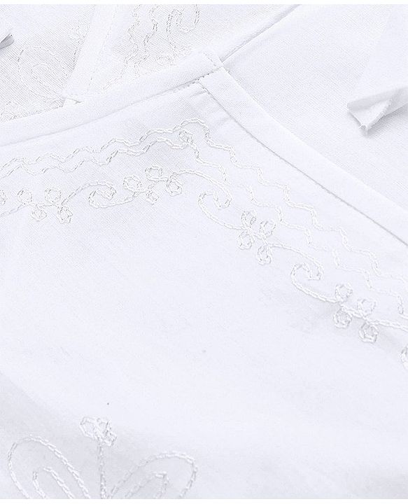 Babyhug 100% Cotton Angarakha Embroidered Dhoti Kurta Set - White