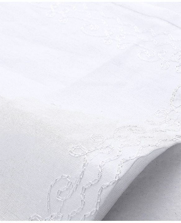 Babyhug 100% Cotton Angarakha Embroidered Dhoti Kurta Set - White