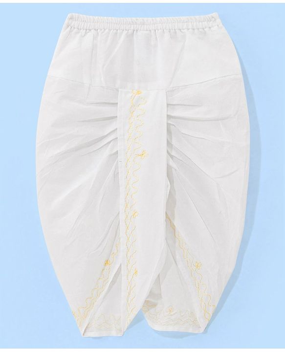 Babyhug 10% Cotton Woven Full Sleeves Angarakha Embroidered Dhoti Kurta Set - Yellow