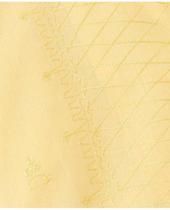 Babyhug 10% Cotton Woven Full Sleeves Angarakha Embroidered Dhoti Kurta Set - Yellow