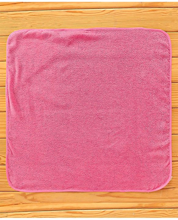 Babyhug Butterfly Embroidery Terry Hooded Bath Towel - Pink