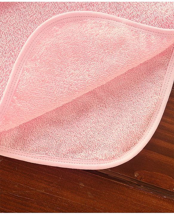 Babyhug Cat Embroidery Hooded Bath Towel L 76 x B 76 cm - Pink