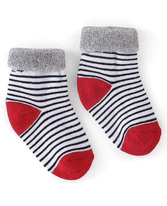 Cute Walk by Babyhug Anti Bacterial Ankle Length Socks Striped Pack Of 3 - Multicolour