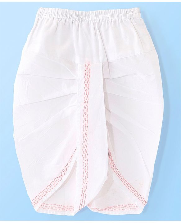 Babyhug 100% Cotton Angarakha Embroidered Full Sleeves Kurta & Dhoti Set- Pink