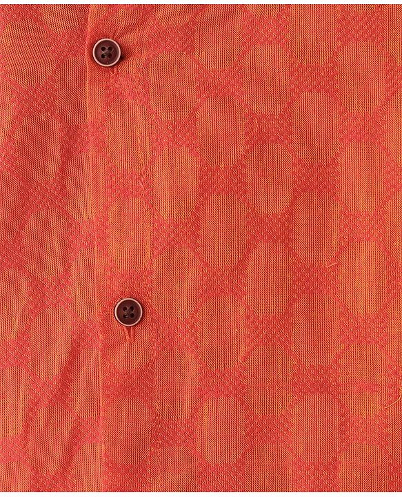 Babyhug  Cotton Woven Full Sleeves Embroidered Kurta & Dhoti Set - Orange