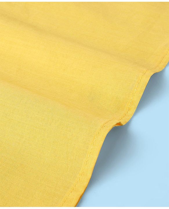 Babyhug 100% Cotton Woven Full Sleeves Solid Color Kurta Pyjama Set - Yellow