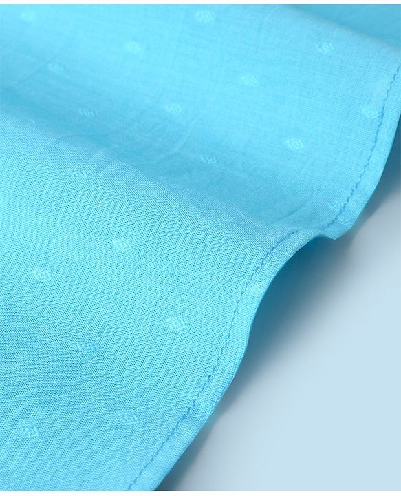 Babyhug 100% Cotton Woven Full Sleeves Dobby Kurta Pyjama Set - Sky Blue