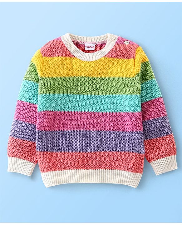 Babyhug Full Sleeves Striped Sweater (Design May Vary))