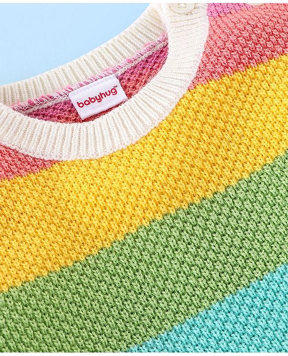 Babyhug Full Sleeves Striped Sweater (Design May Vary))
