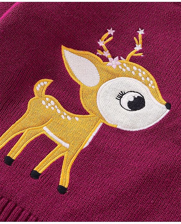 Babyhug Knit Full Sleeves Pullover Sweater - Fushia