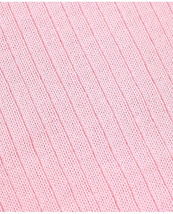 Babyhug Thermal Full Sleeves Solid Front Open Vest - Pink