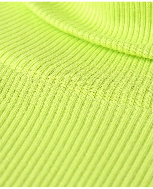 Pine Kids 100% Cotton Full Sleeves Turtle Neck Textured Skivi Solid T-Shirt- Green