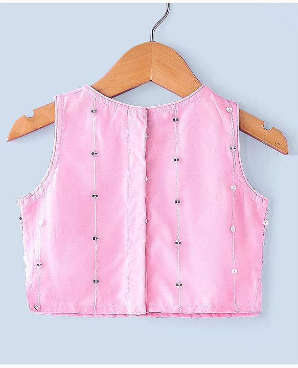 Babyhug Sleeveless Sequenced Embroidered Choli Lehenga and Dupatta Set - Pink