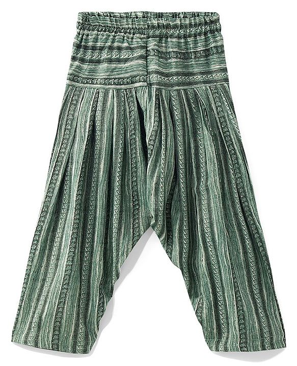 Babyhug Three Fourth Sleeves Rayon Printed Kurta And Pant with Sequenced Dupatta Embroidered Design - Green