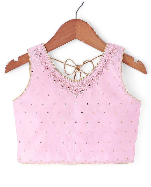 Babyhug Sleeveless Sequenced Embroidered Choli With Lehenga And Dupatta Set- Pink